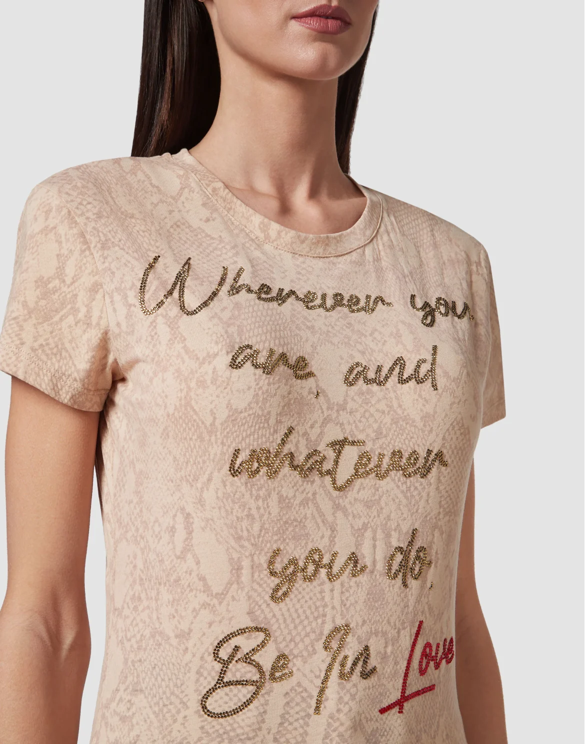 T-shirt Sexy Pure Crystal, цвет: Бежевый