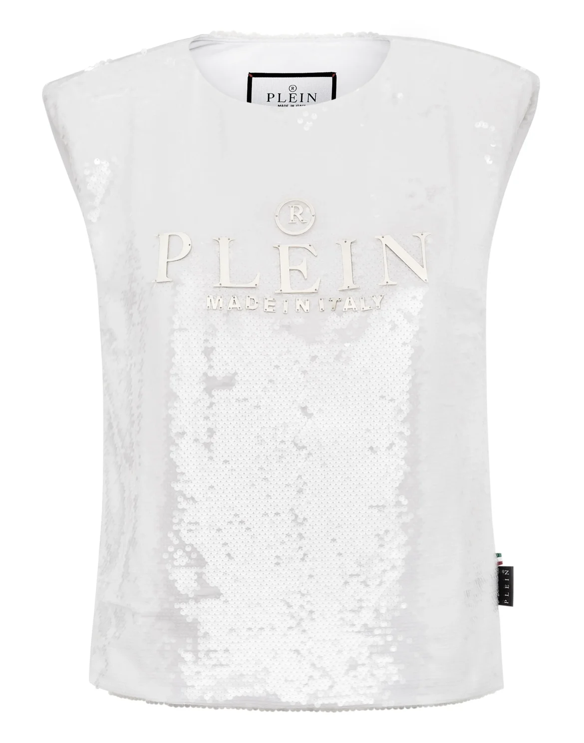 Tank Top Padded Shoulder with Crystals, цвет: Белый