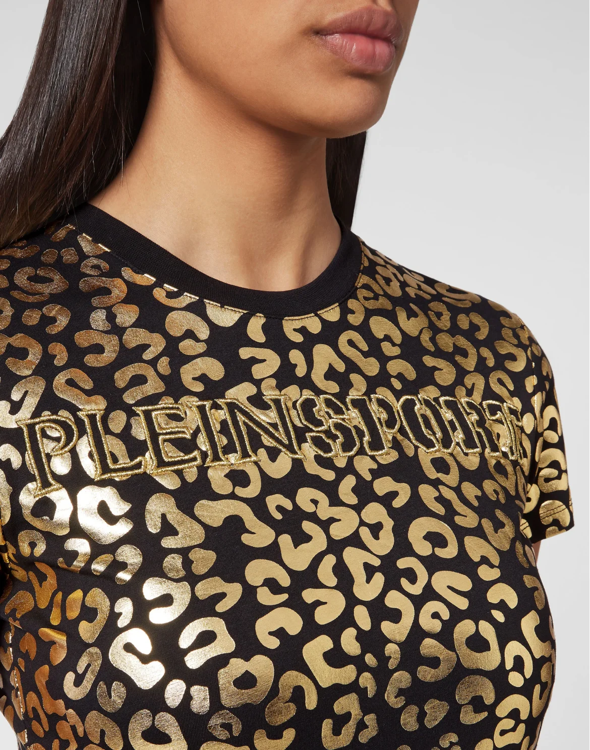 T-shirt Round Neck SS Leopard, цвет: Золотой