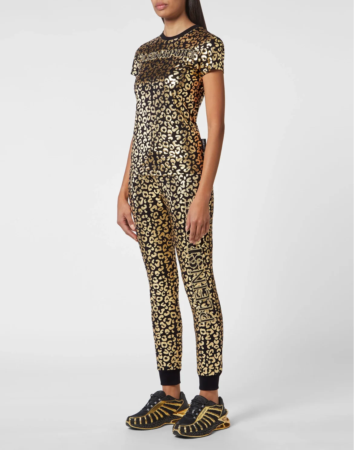 T-shirt Round Neck SS Leopard, цвет: Золотой