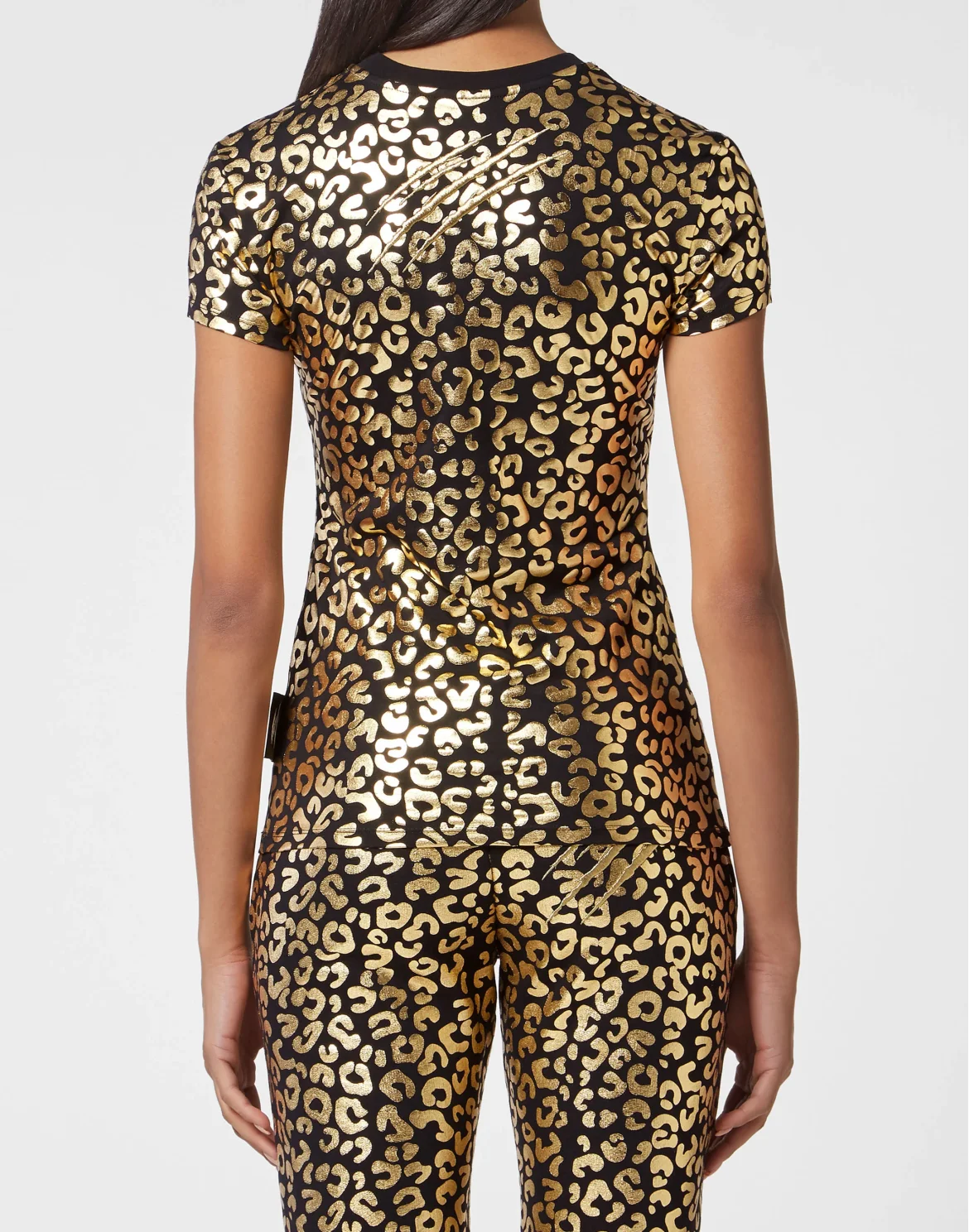 T-shirt Round Neck SS Leopard, цвет: Золотой