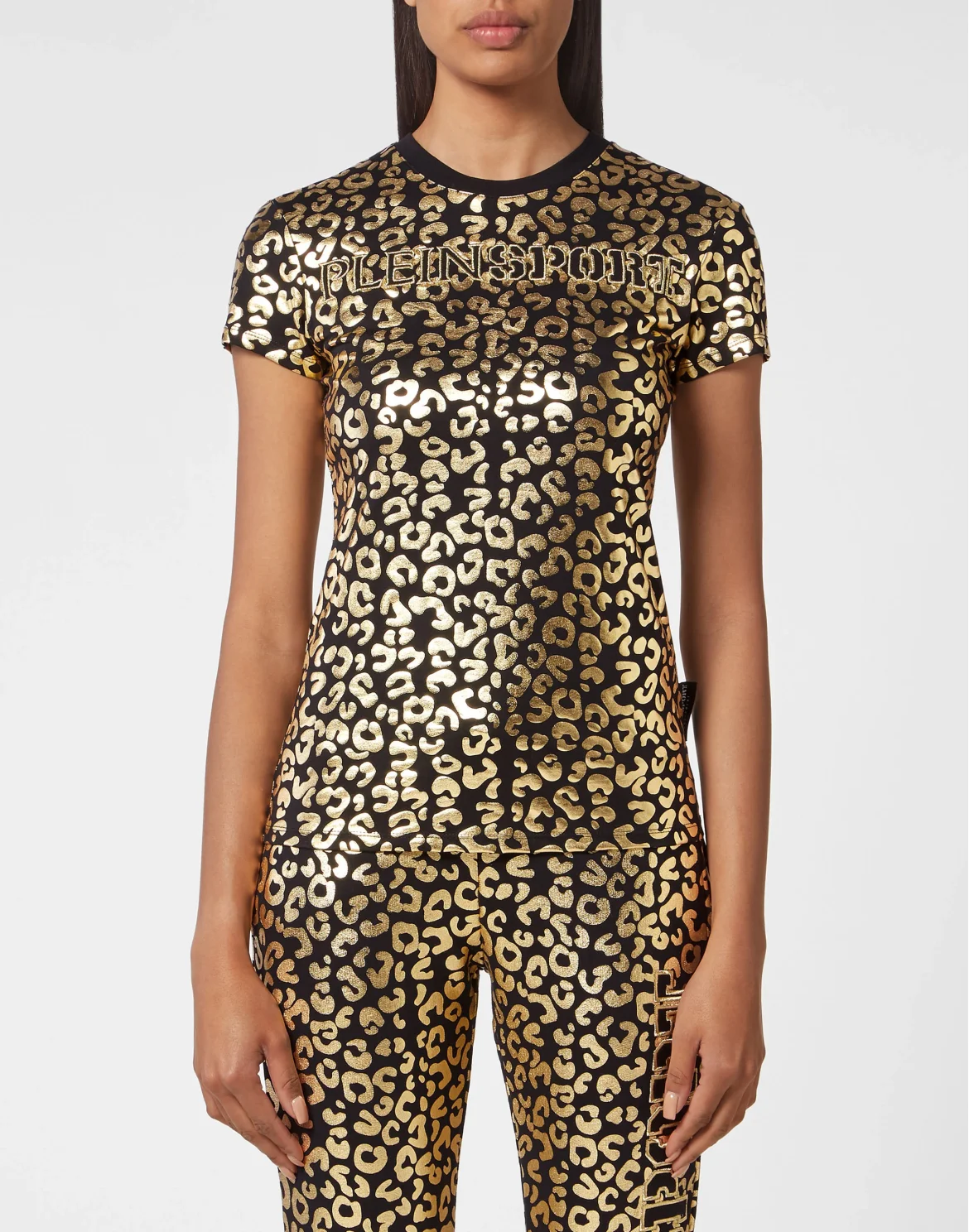 T-shirt Round Neck SS Leopard, цвет: Золотой