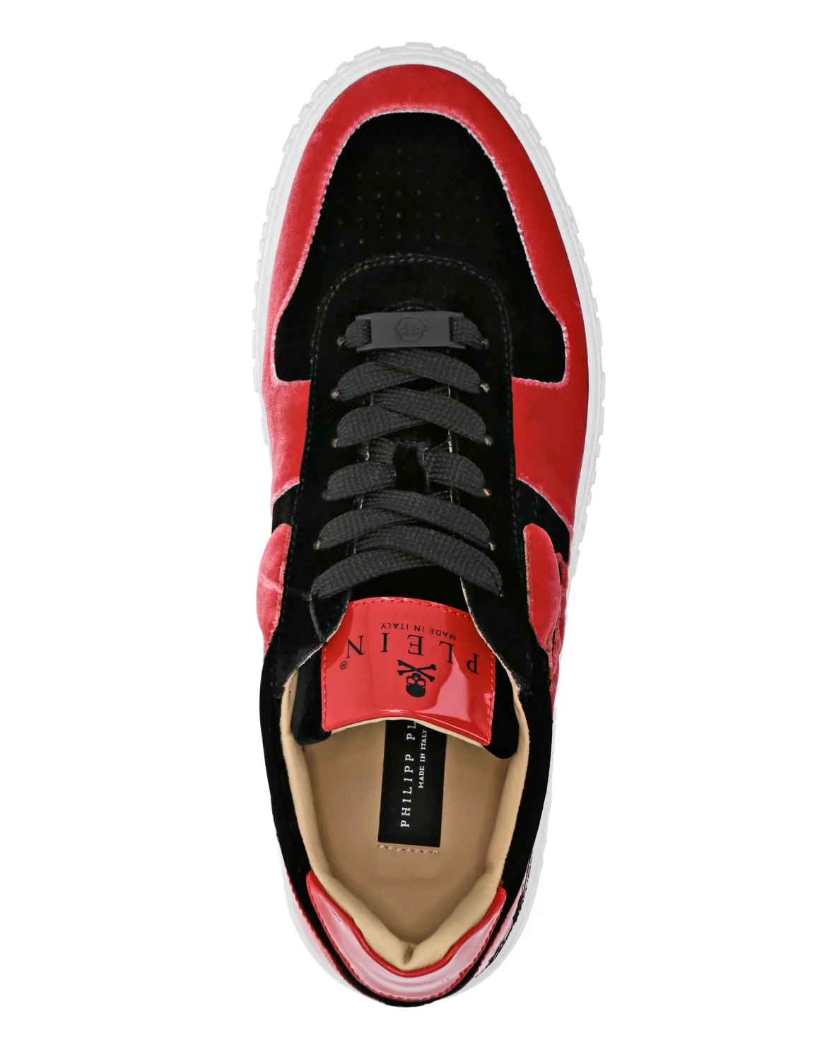 Velvet Lo-Top Sneakers Skull, цвет: Черный