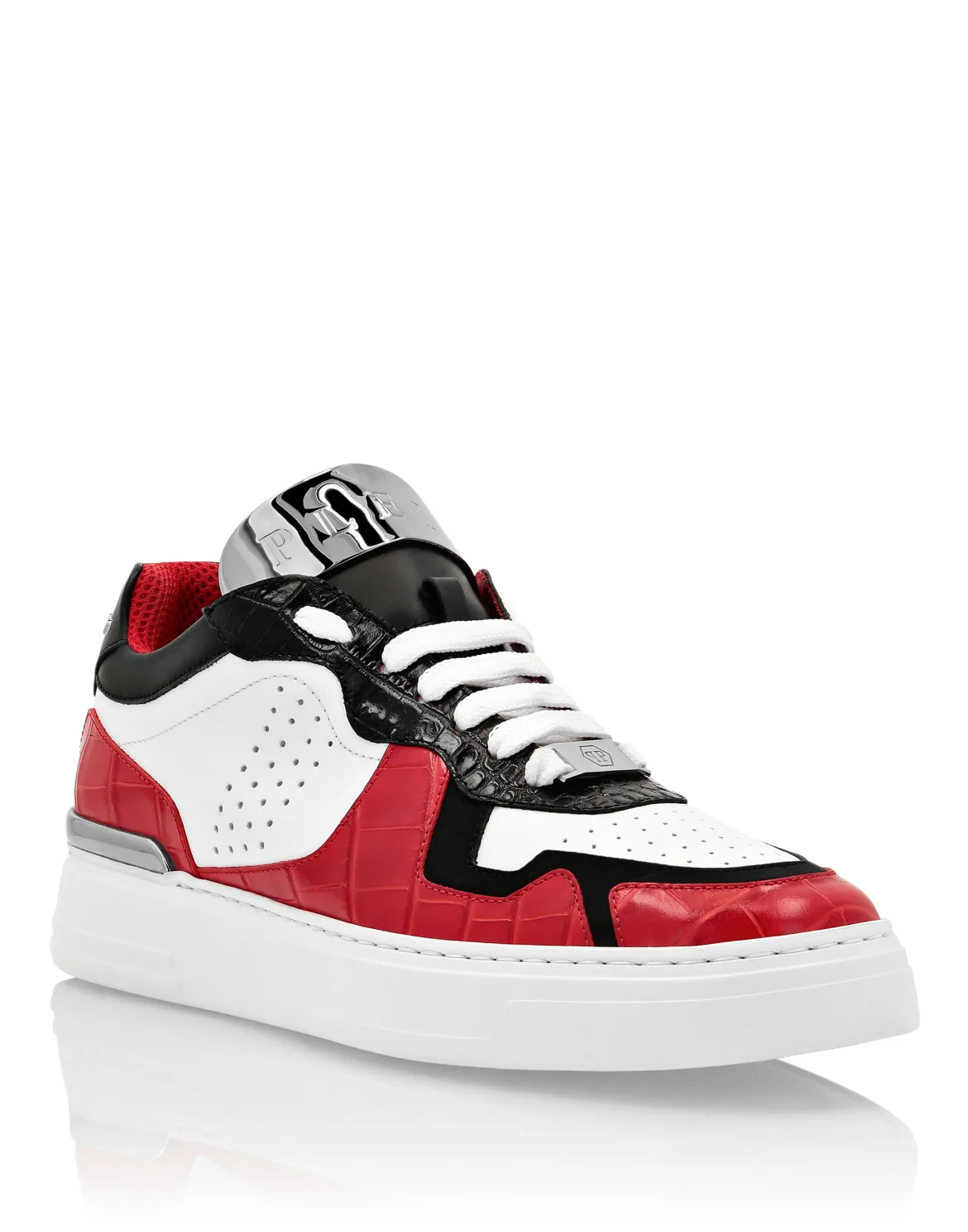 LO-TOP SNEAKERS SILVER $URFER Crocco PRINT, цвет: Красный