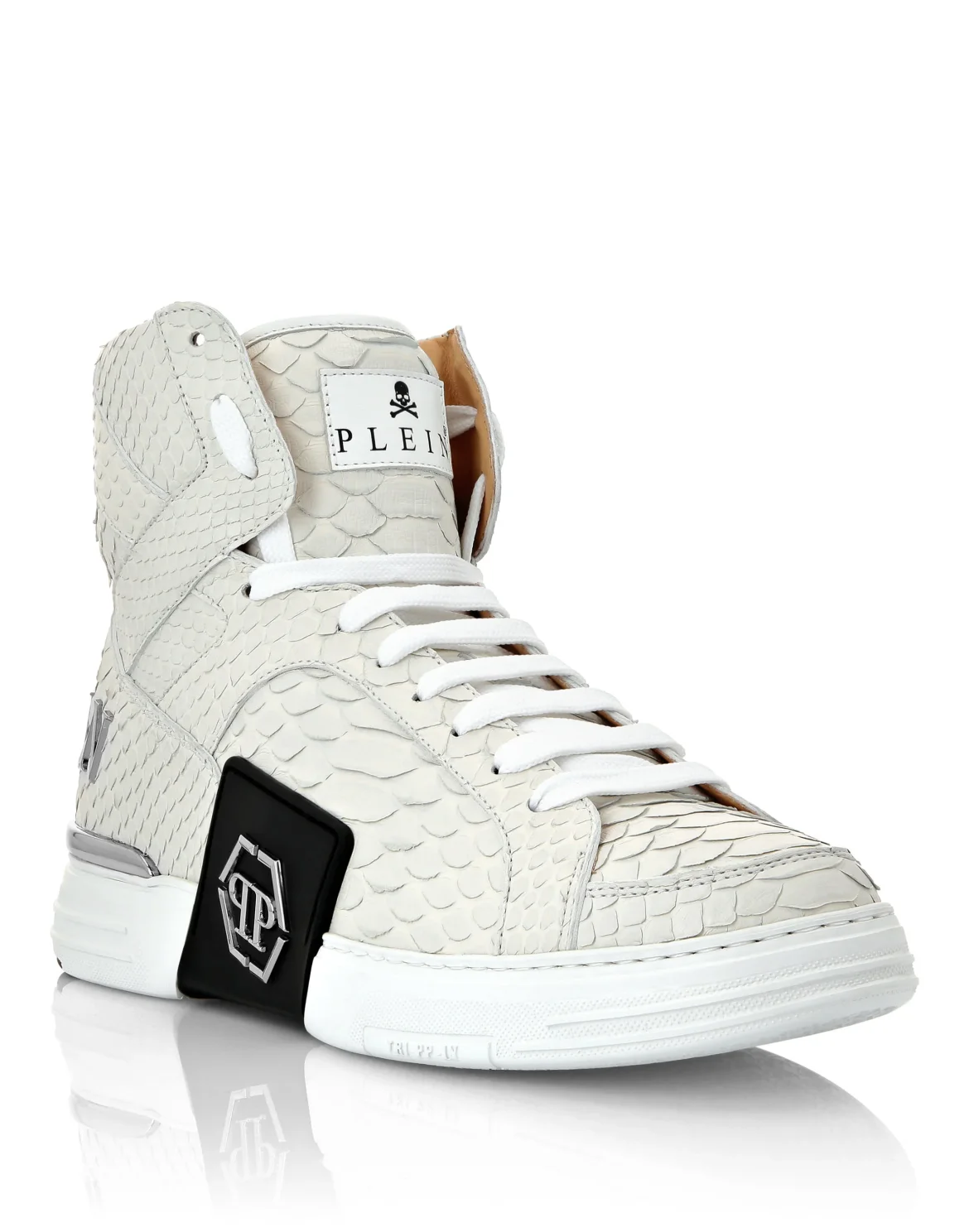 HI-TOP SNEAKERS MONEY KICK$ PYTHON Platinum HEXAGON, цвет: Белый
