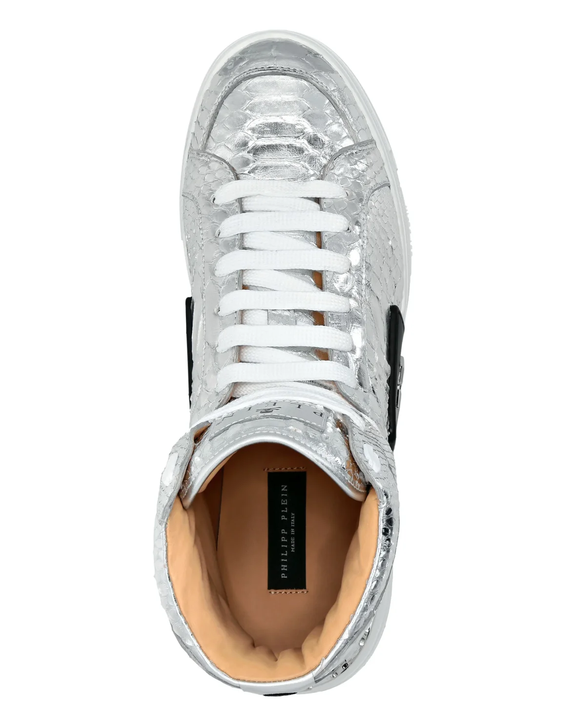 HI-TOP SNEAKERS MONEY KICK$ PYTHON Platinum HEXAGON, цвет: Серебристый