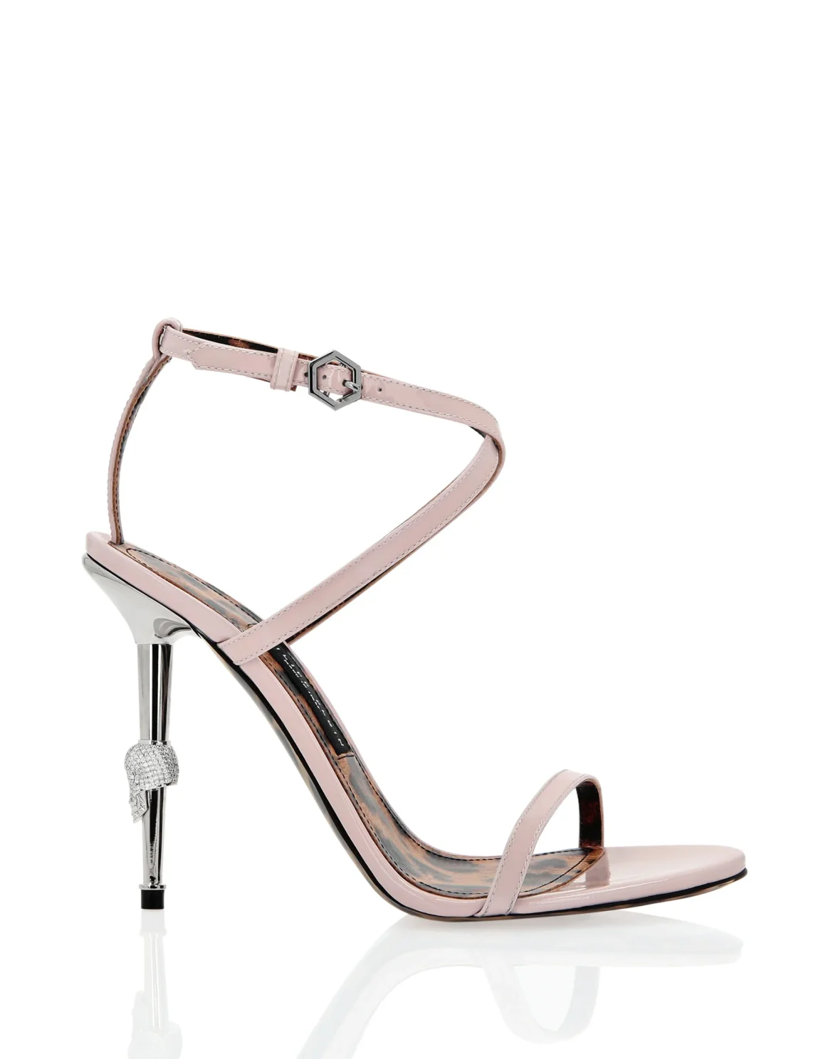 Skull Heel  Sandals, цвет: Розовый