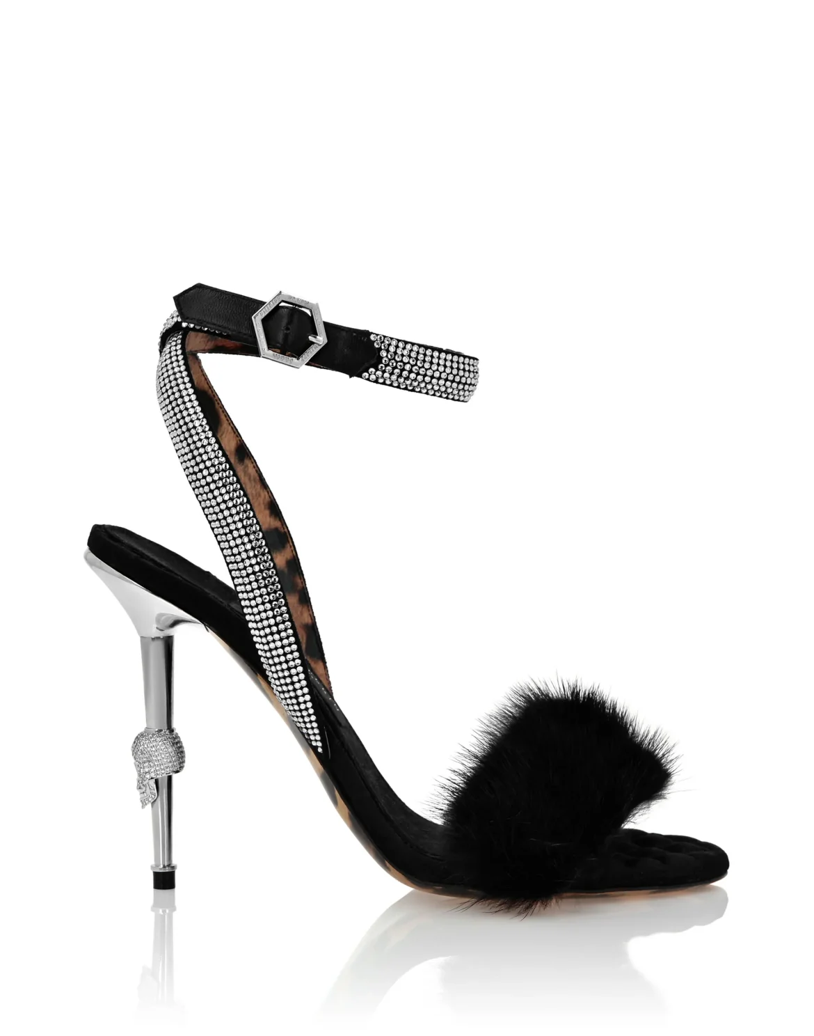 Sandals High Heels Crystal, цвет: Черный