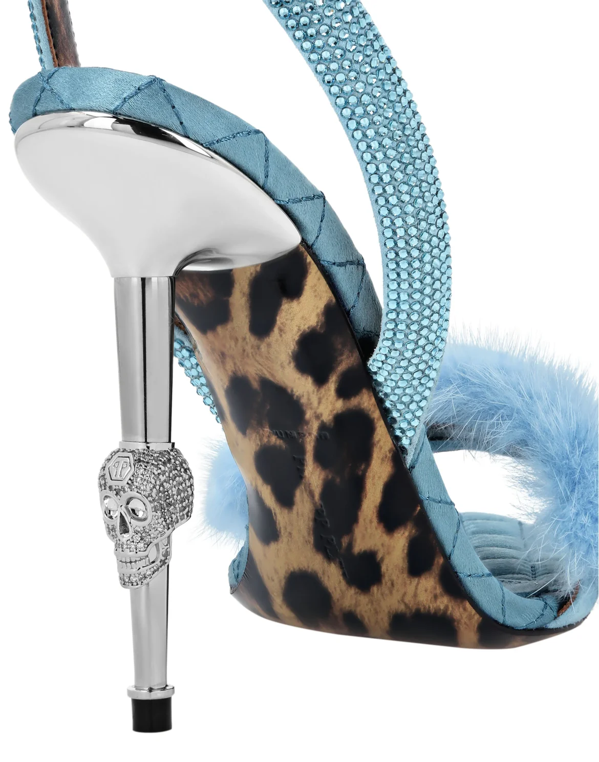 Sandals High Heels Crystal, цвет: Голубой