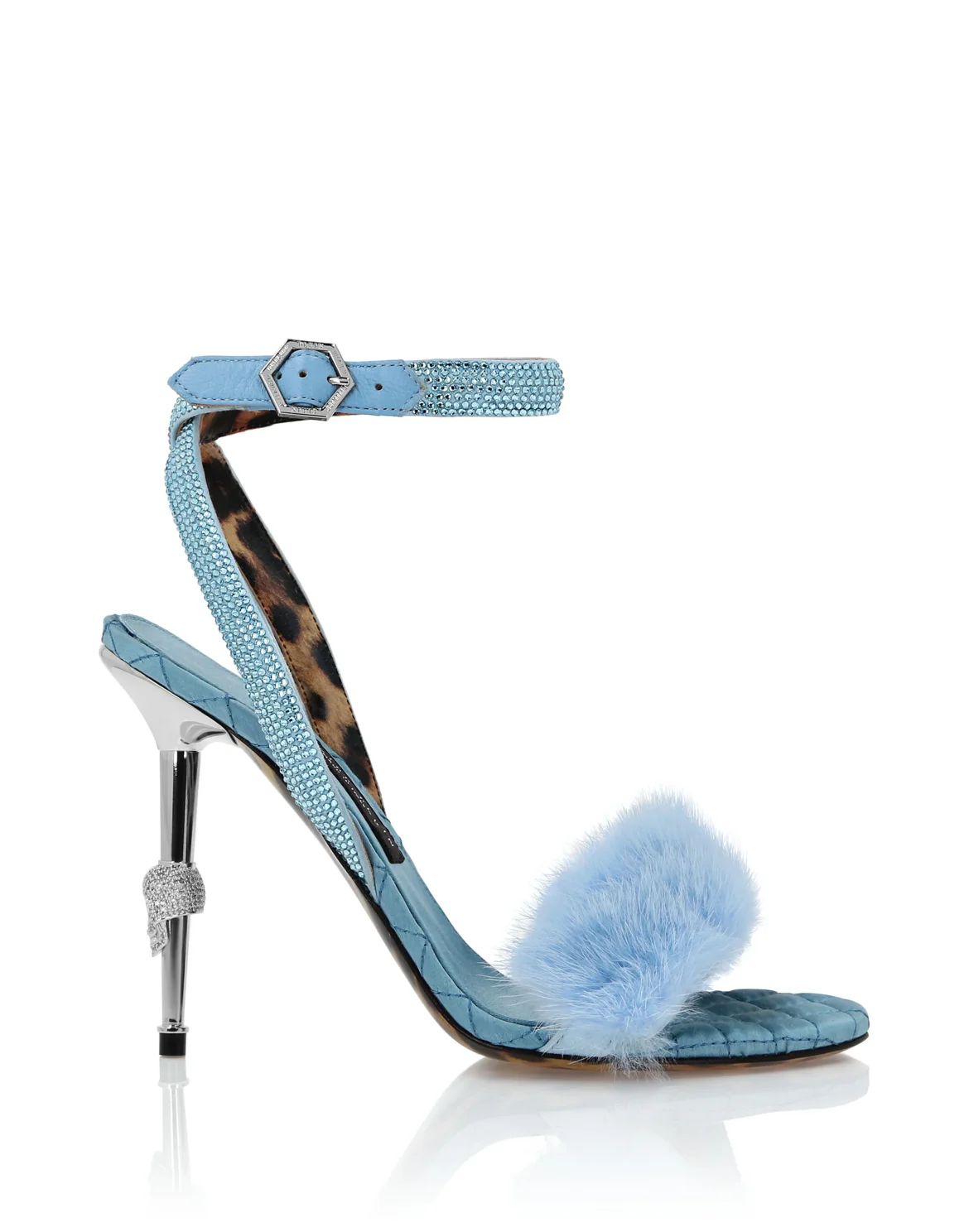Sandals High Heels Crystal, цвет: Голубой