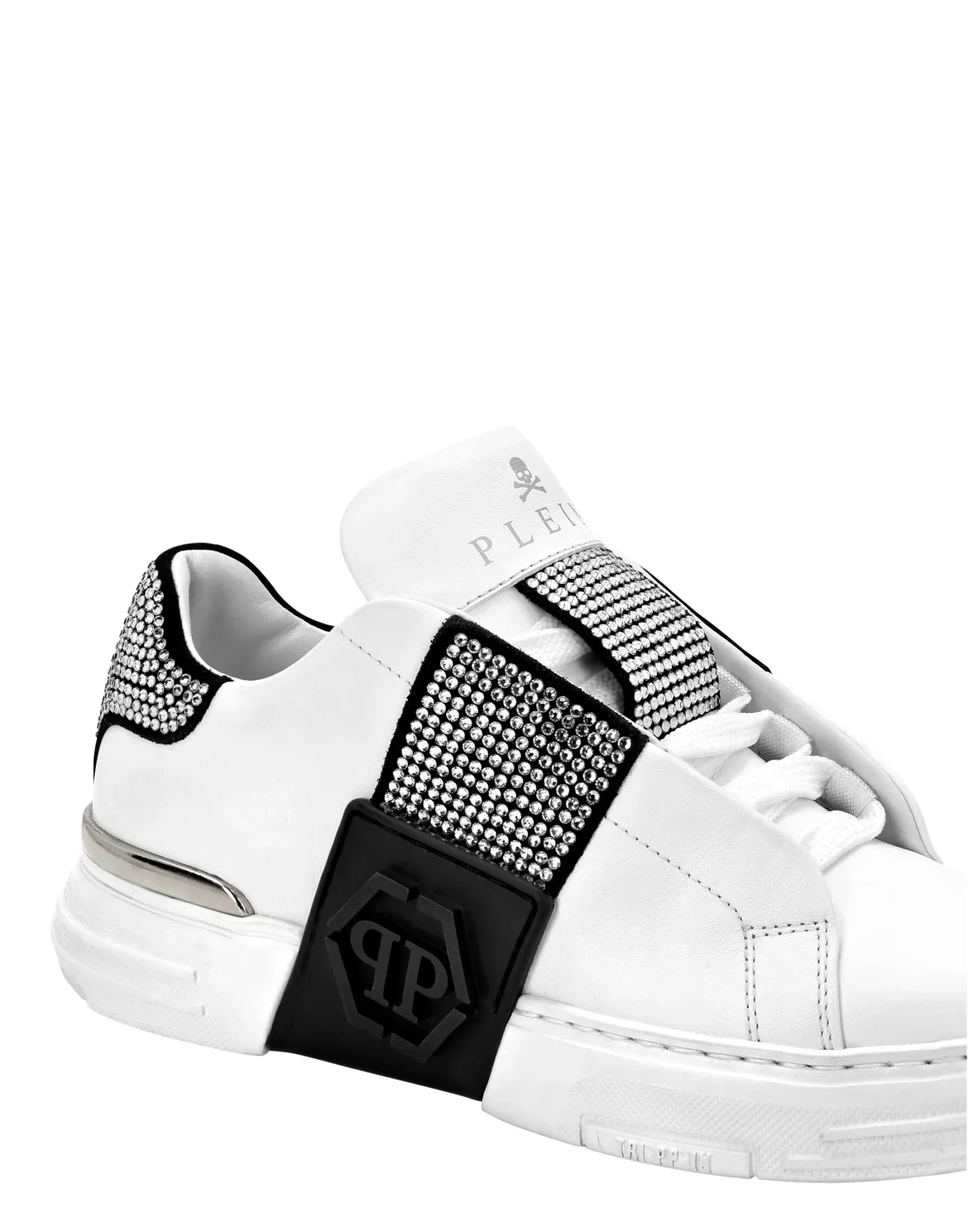 LO-TOP SNEAKERS PHANTOM KICK$ LEATHER HEXAGON WITH Crystals, цвет: Белый