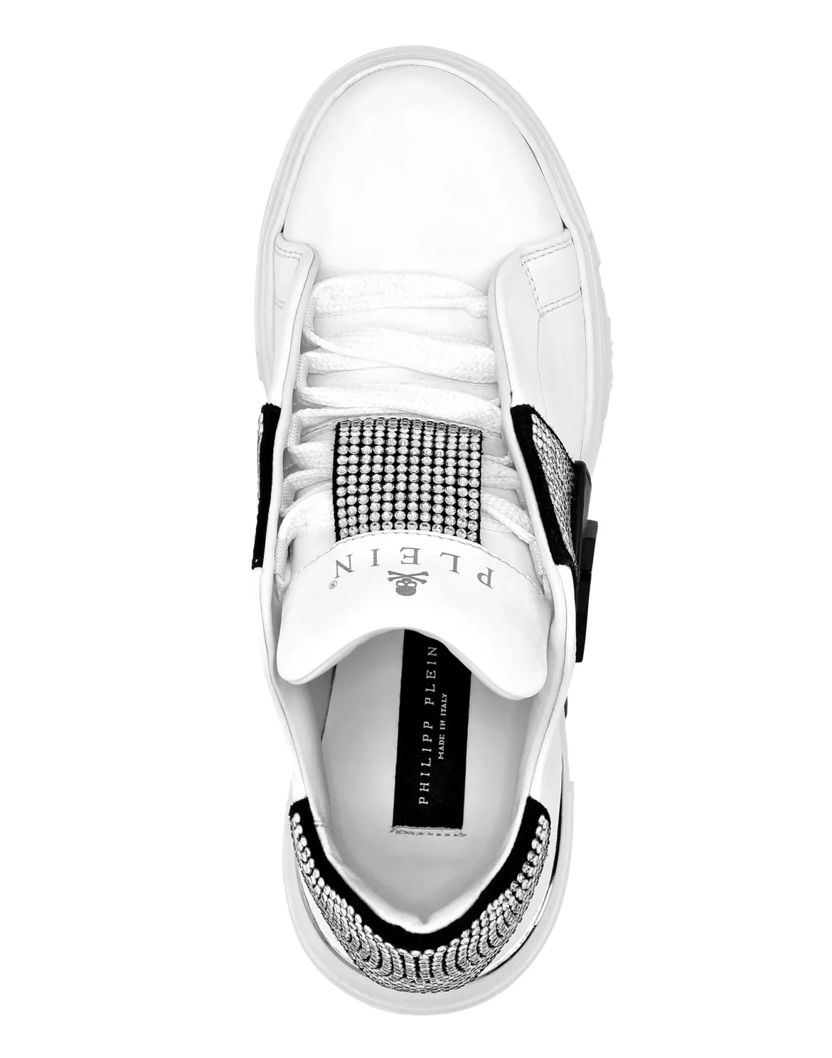 LO-TOP SNEAKERS PHANTOM KICK$ LEATHER HEXAGON WITH Crystals, цвет: Белый