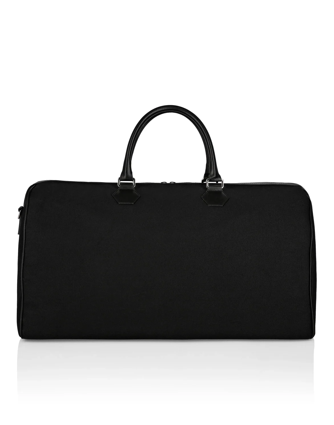 Croco Effect Canvas Handle Bag, цвет: Черный