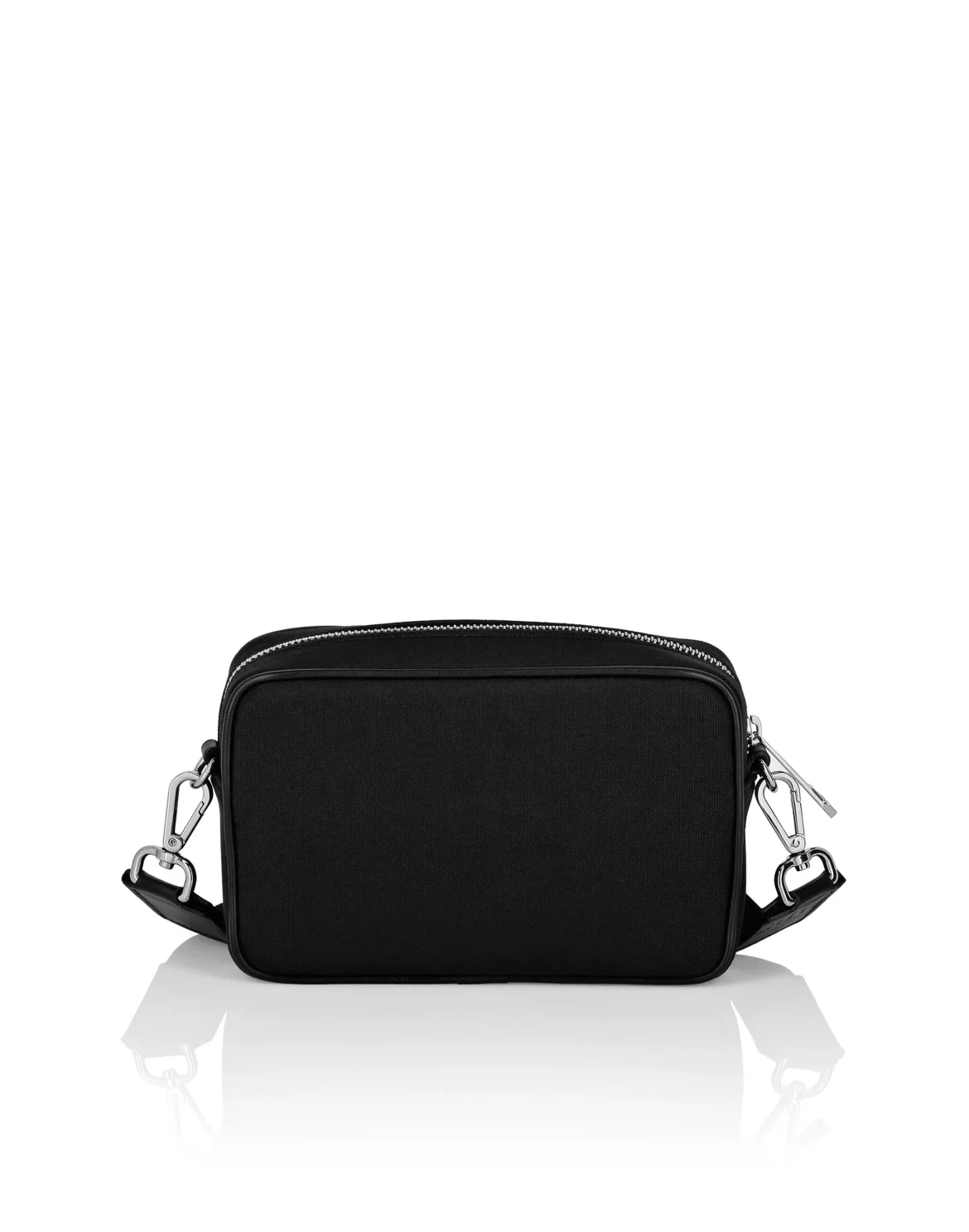 Croco Effect Canvas Cross Body, цвет: Черный