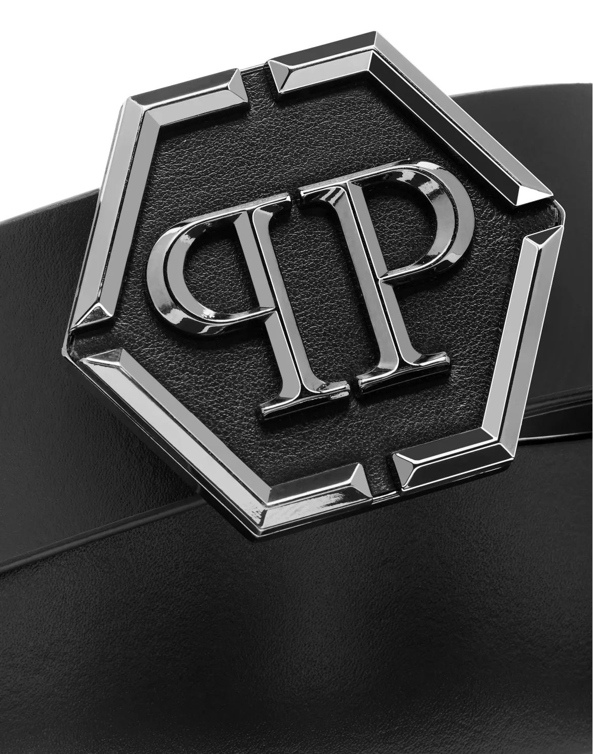 Leather Belt Hexagon, цвет: Черный