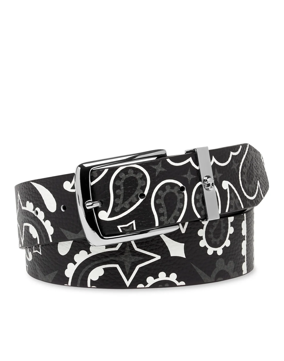 Leather Belt Paisley, цвет: Черный