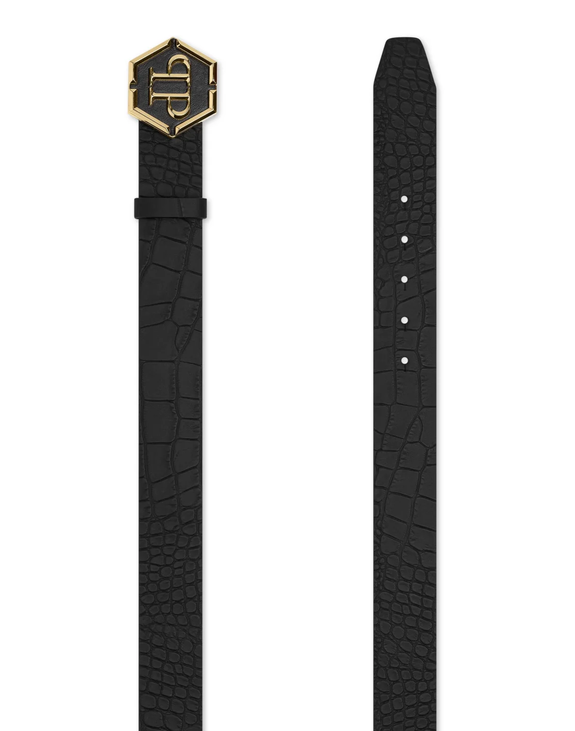 Leather Belt Hexagon, цвет: Черный