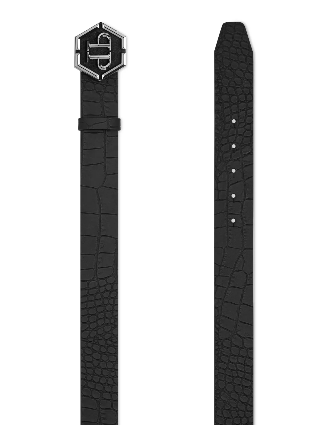 Leather Belt Hexagon, цвет: Черный