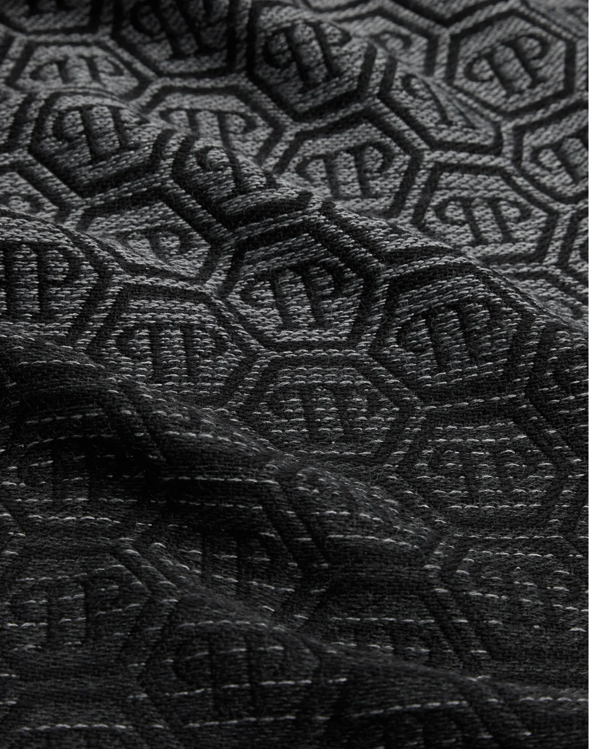 Woolen Shawl Monogram, цвет: Черный