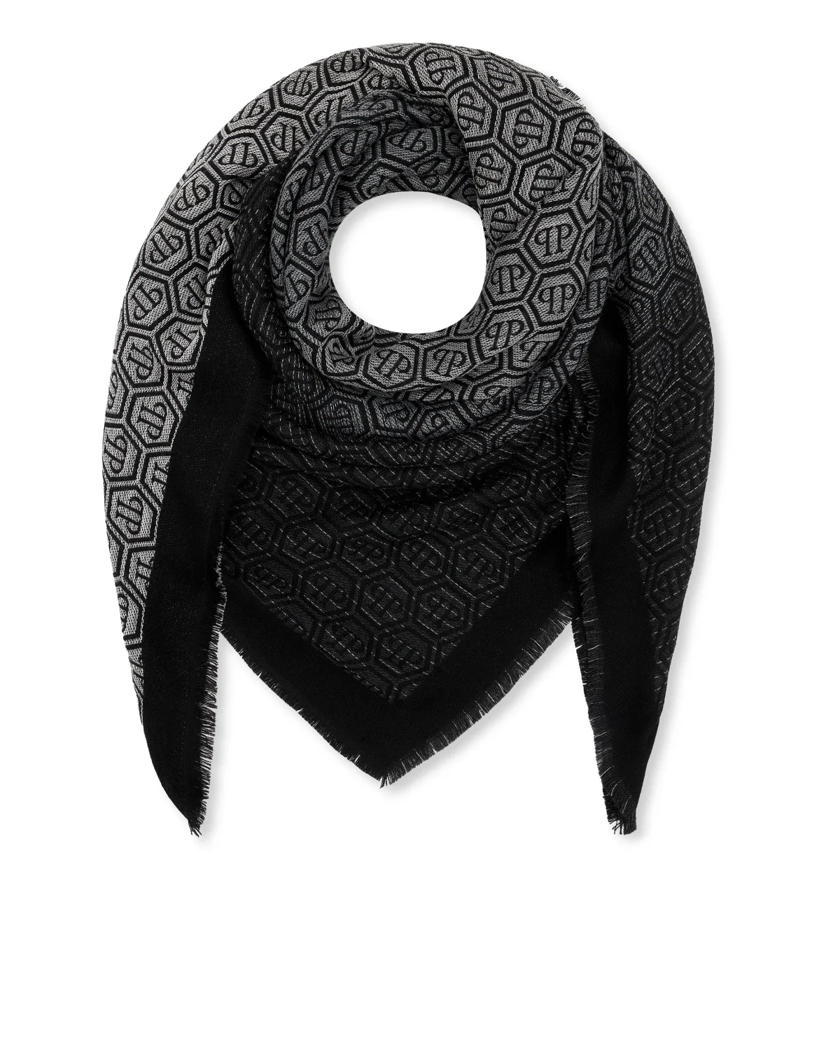 Woolen Shawl Monogram, цвет: Черный