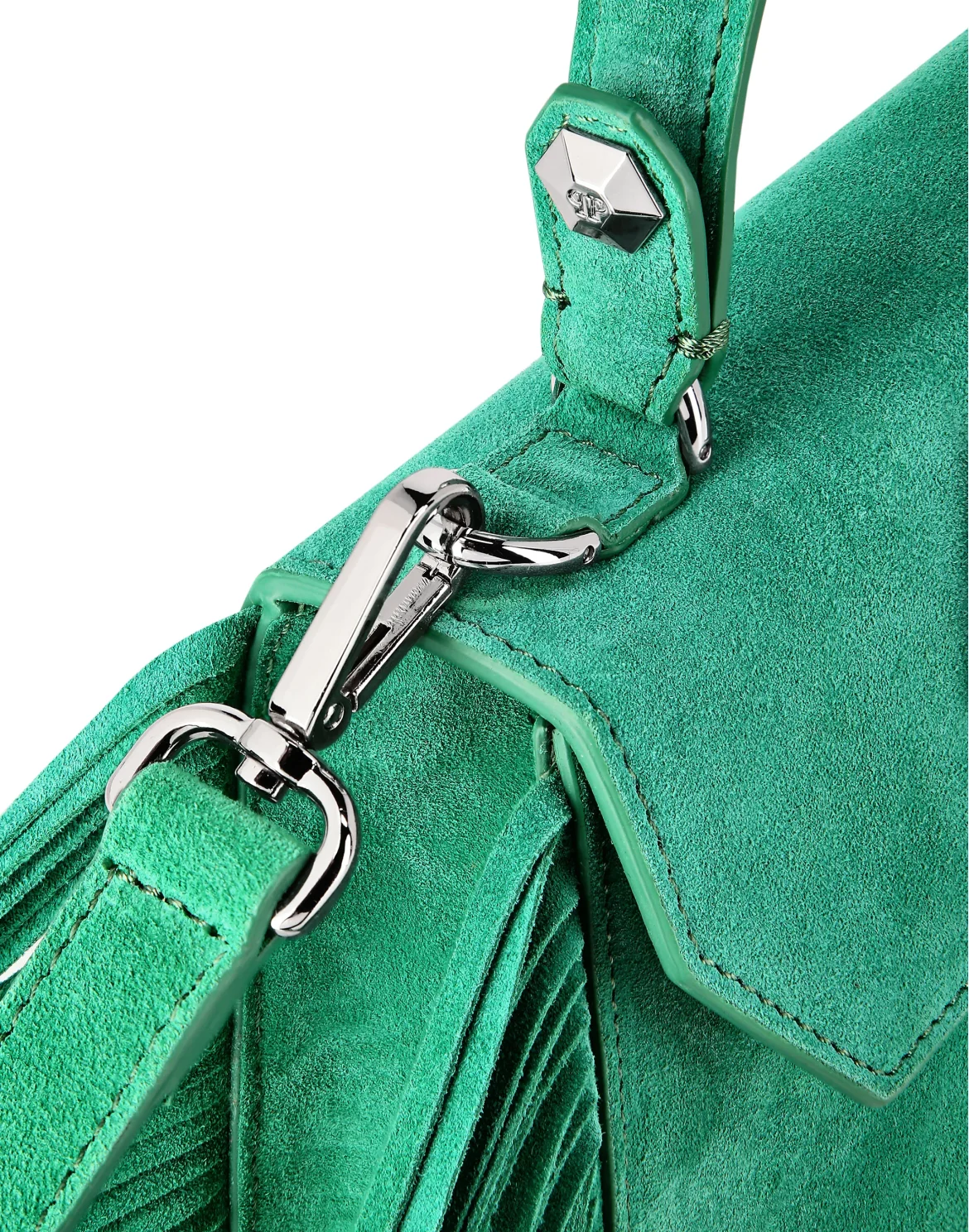 Small Suede Handle Bag Superheroine, цвет: Зеленый