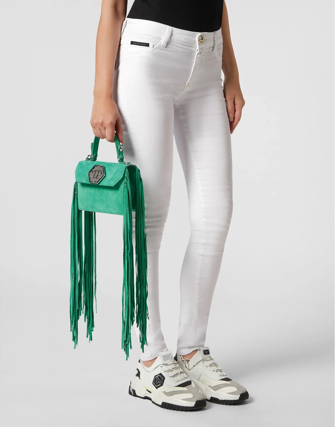 Small Suede Handle Bag Superheroine, цвет: Зеленый