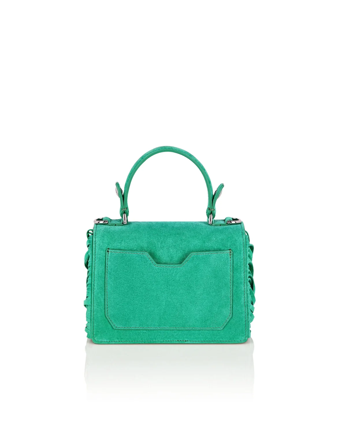 Small Suede Handle Bag Superheroine, цвет: Зеленый