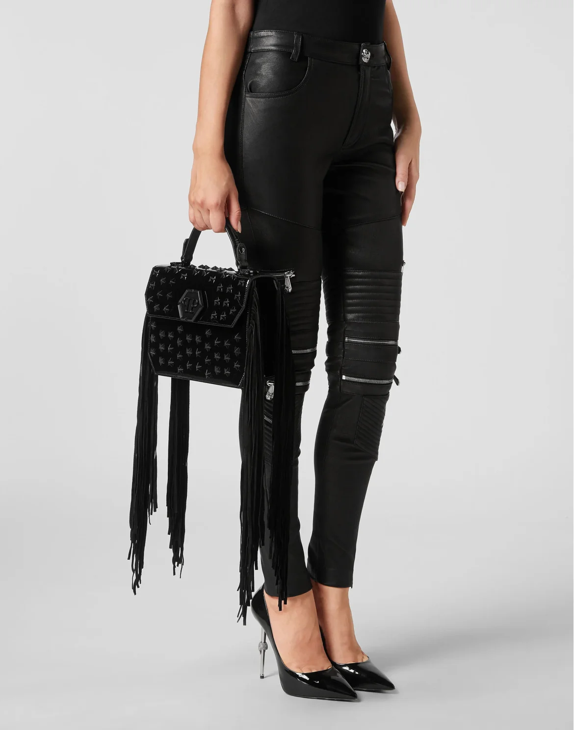 Medium Handle Bag Superheroine STARS, цвет: Черный