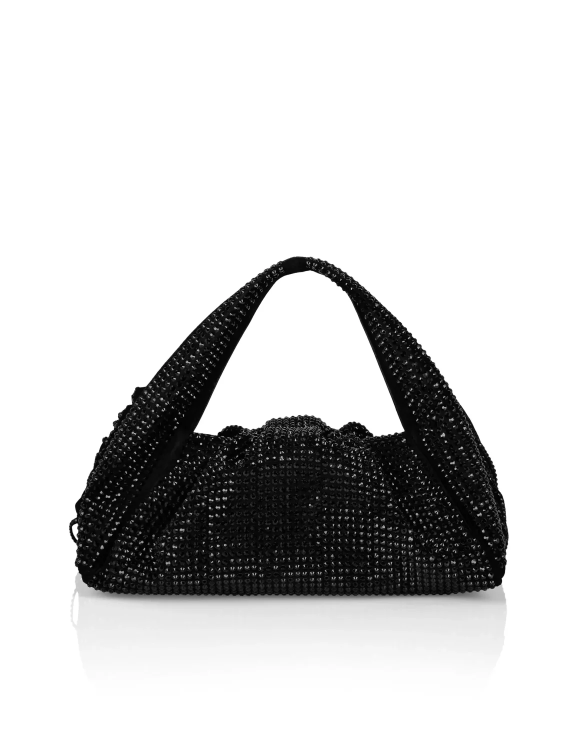 Suede Superheroin Fringe Small Handle bag Stones, цвет: Черный