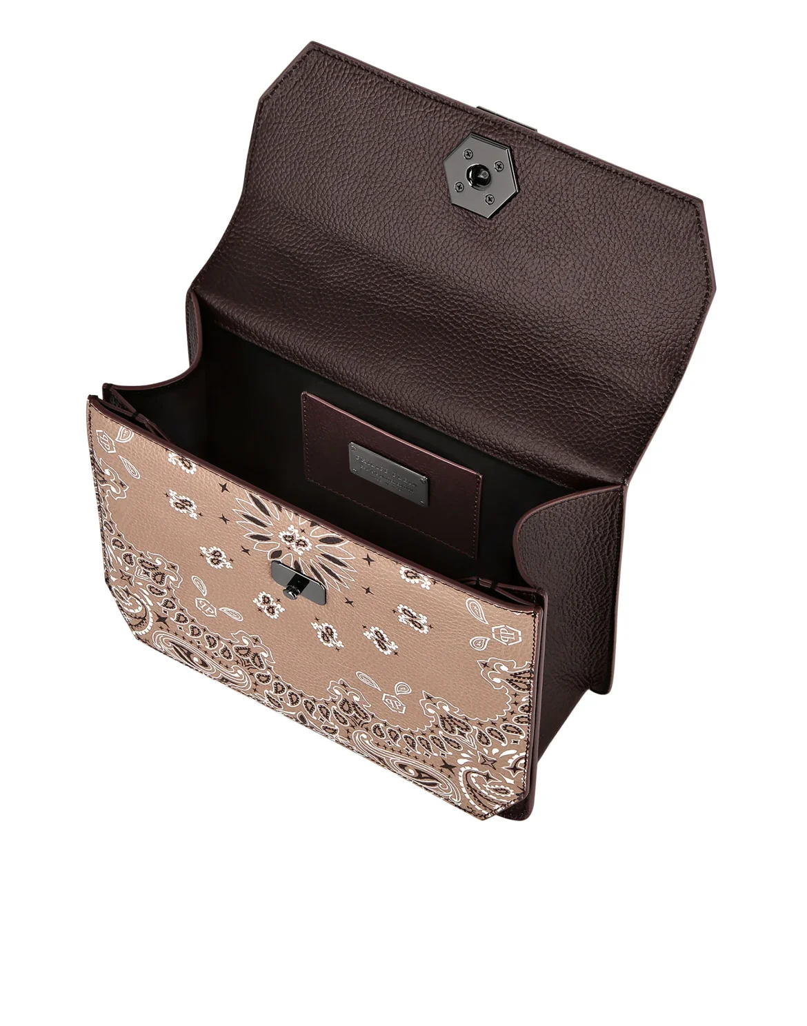 Leather Superheroin Medium Handle Bag Paisley, цвет: Бежевый