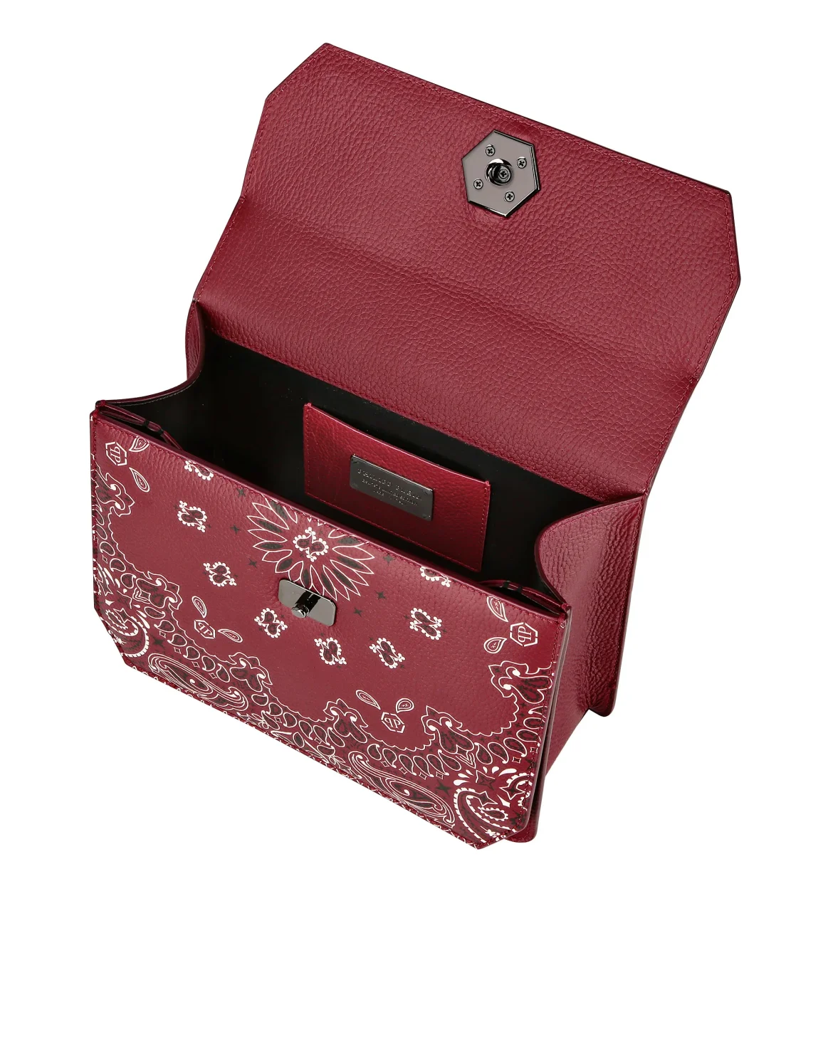 Leather Superheroin Medium Handle Bag Paisley, цвет: Красный
