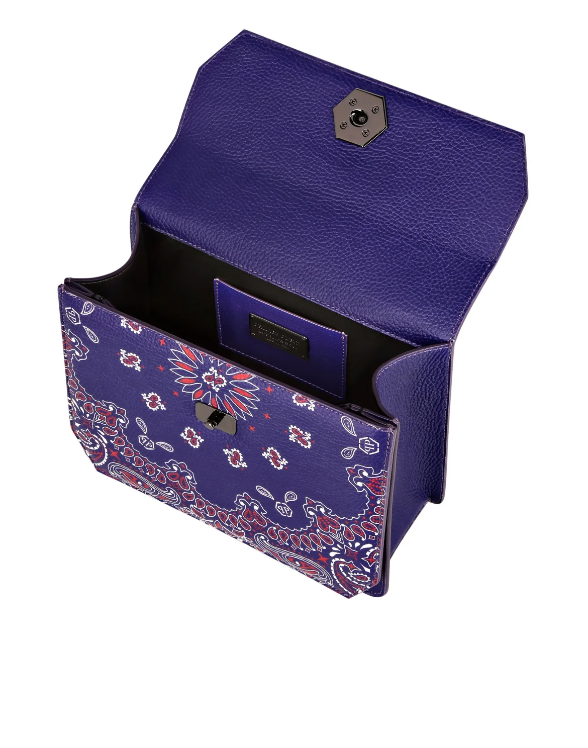 Leather Superheroin Medium Handle Bag Paisley, цвет: Фиолетовый