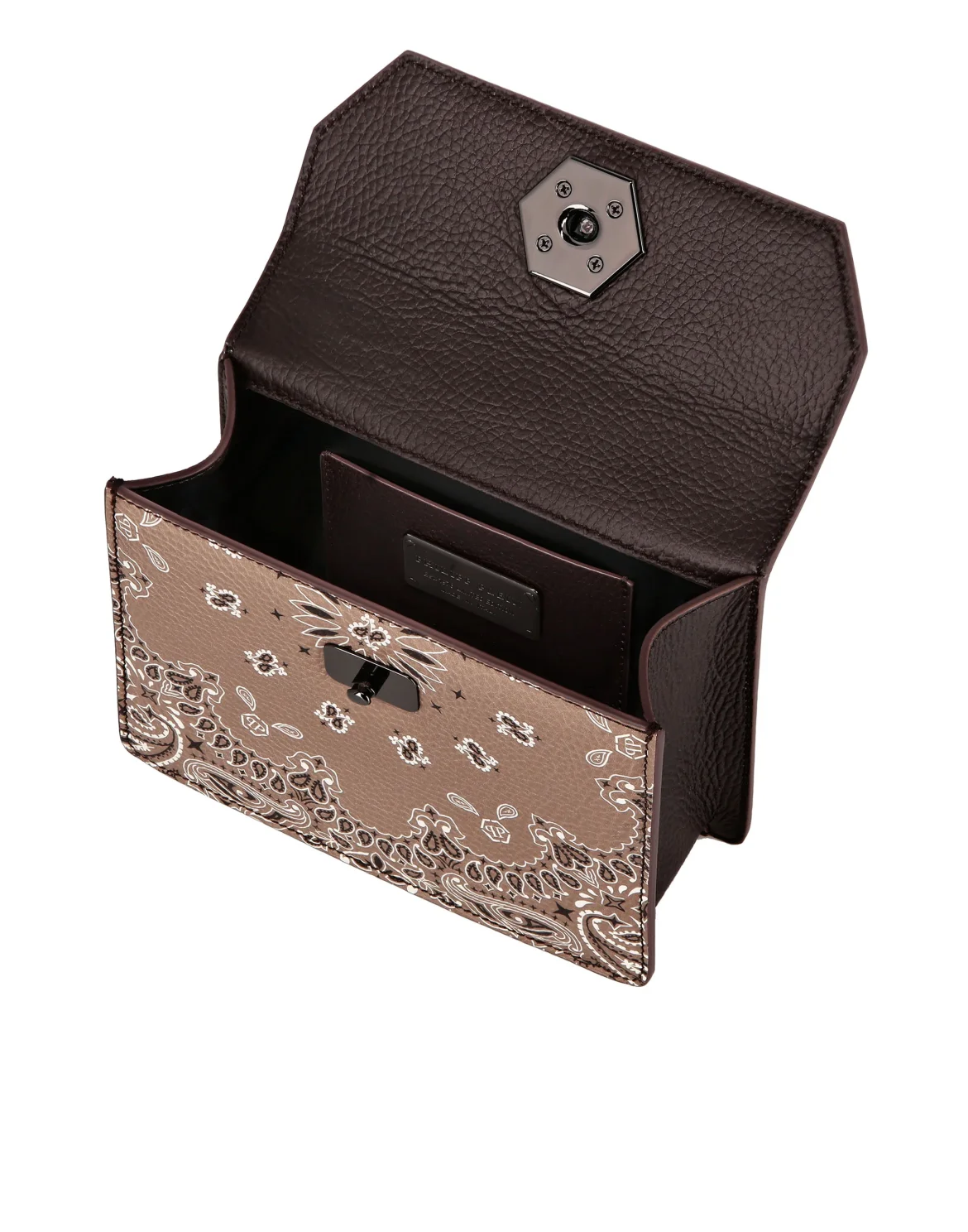 Leather Superheroin Small Handle Bag Paisley, цвет: Бежевый