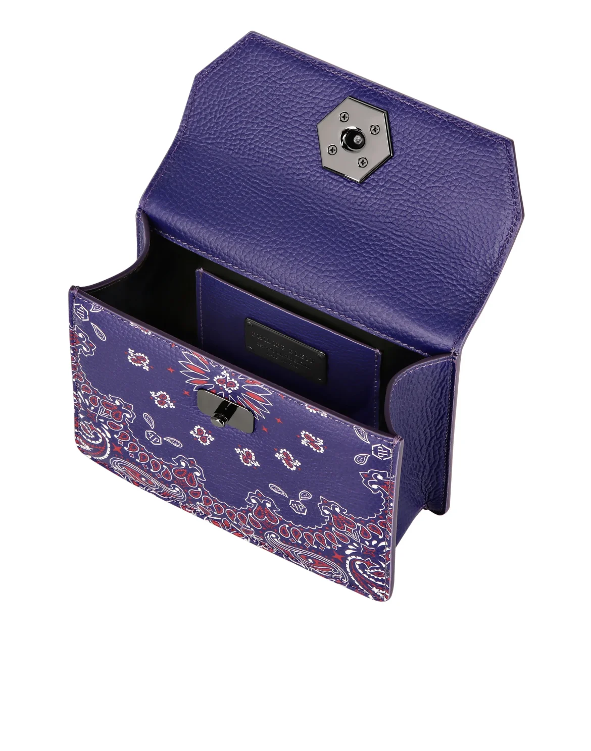 Leather Superheroin Small Handle Bag Paisley, цвет: Фиолетовый