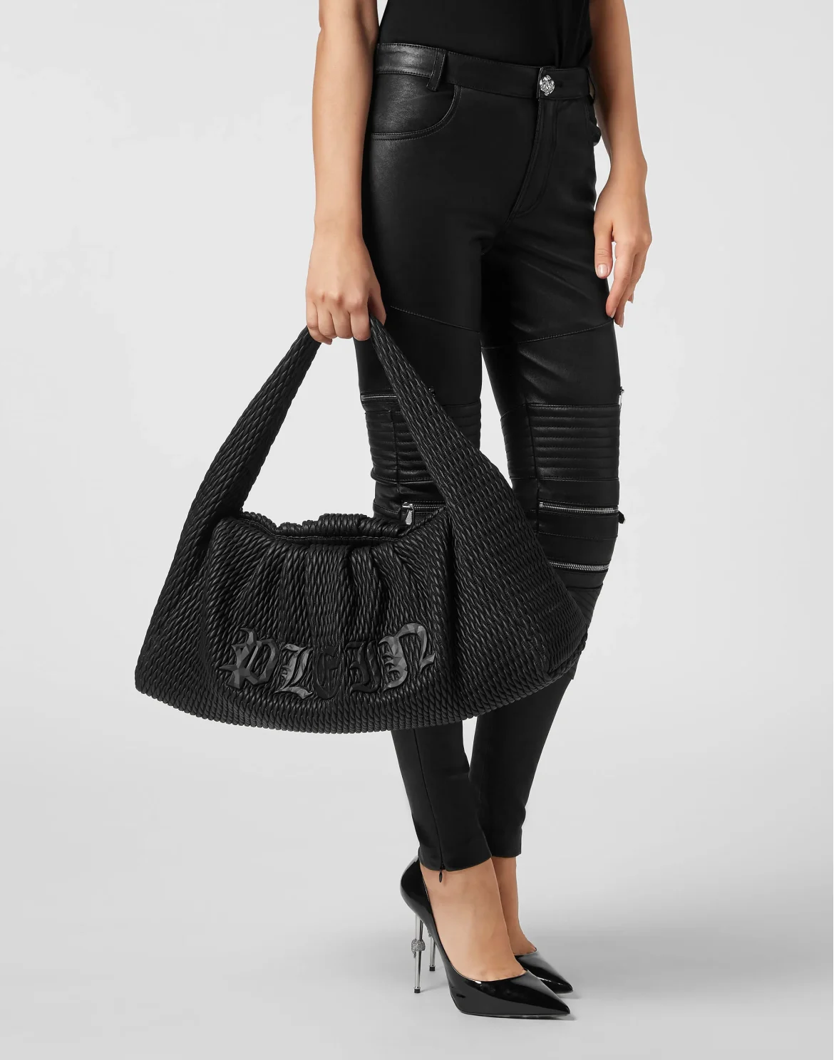 Slalom Large Shoulder Bag Gothic Plein, цвет: Черный