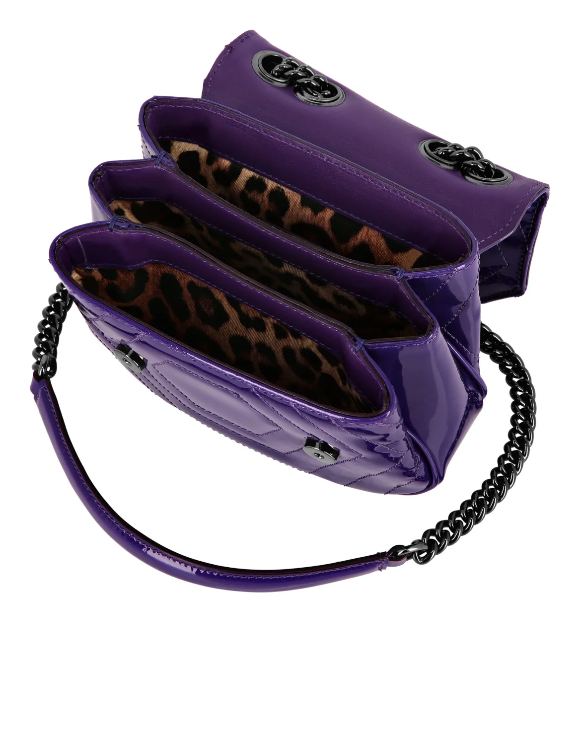 Patent Leather Small Shoulder Bag Hexagon, цвет: Фиолетовый