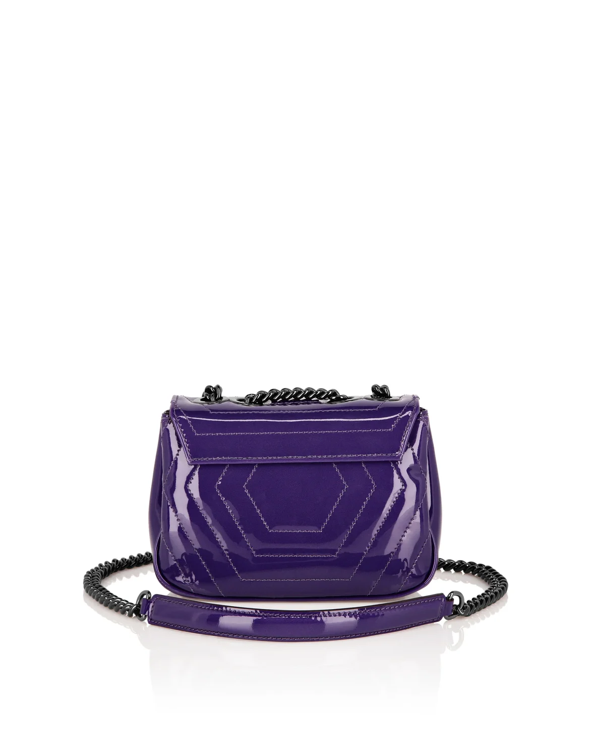 Patent Leather Small Shoulder Bag Hexagon, цвет: Фиолетовый