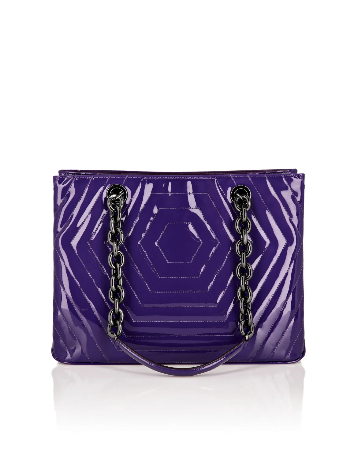 Patent Leather Shoulder Bag Hexagon, цвет: Фиолетовый