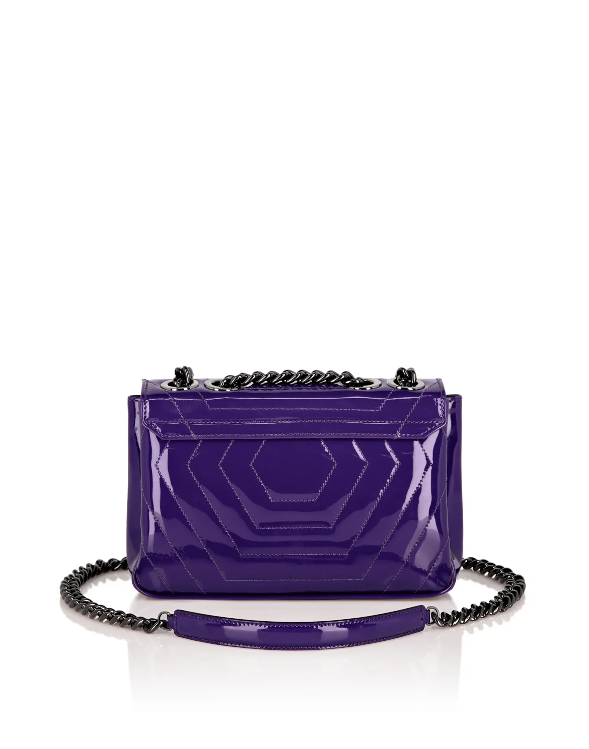 Patent Leather Shoulder Bag Hexagon, цвет: Фиолетовый
