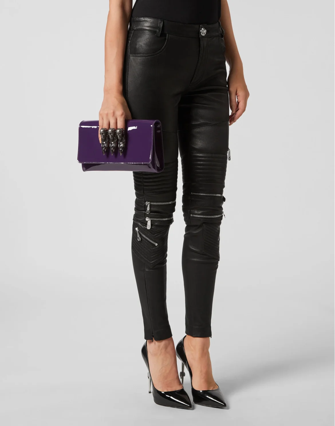 Patent Leather Shoulder Bag, цвет: Фиолетовый