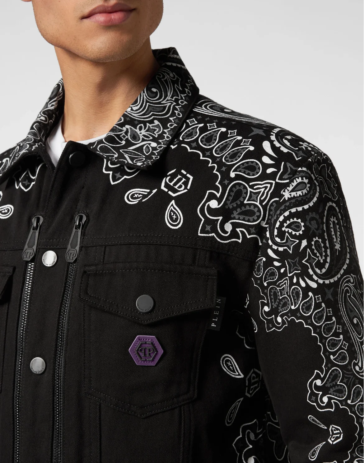 Denim Jacket Paisley Bandana, цвет: Черный