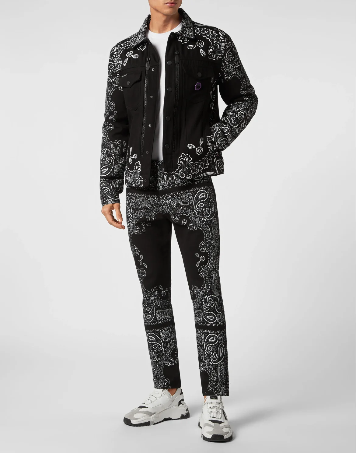 Denim Jacket Paisley Bandana, цвет: Черный