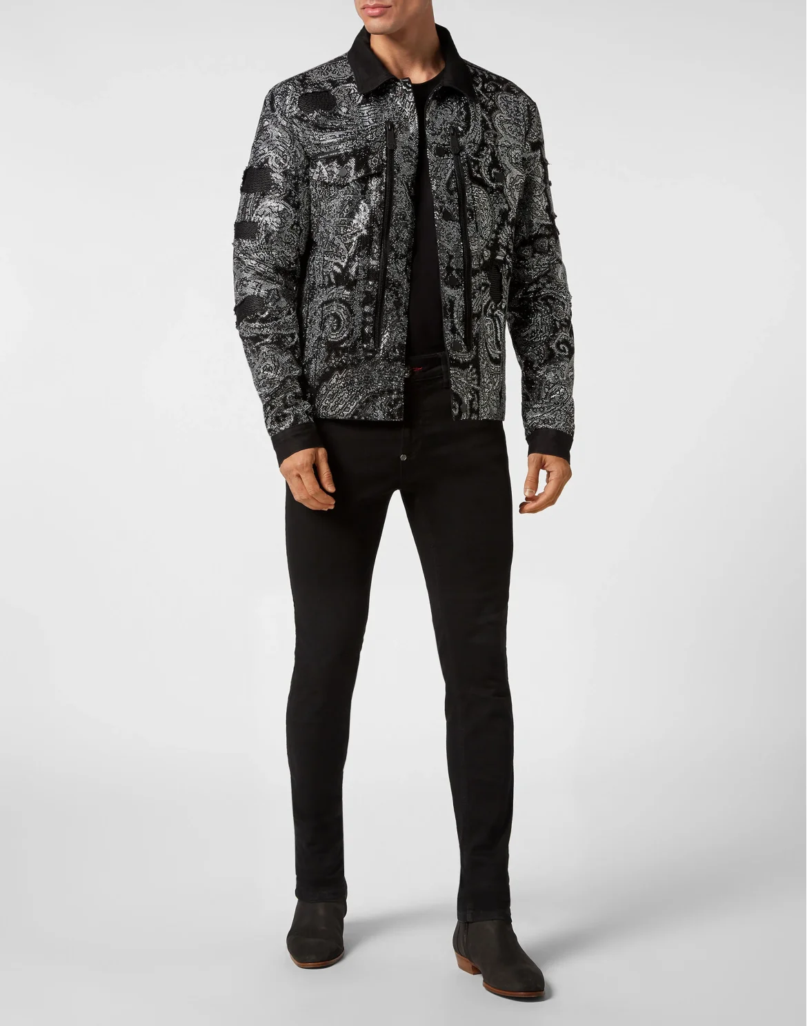 Denim Jacket Paisley Stones, цвет: Черный