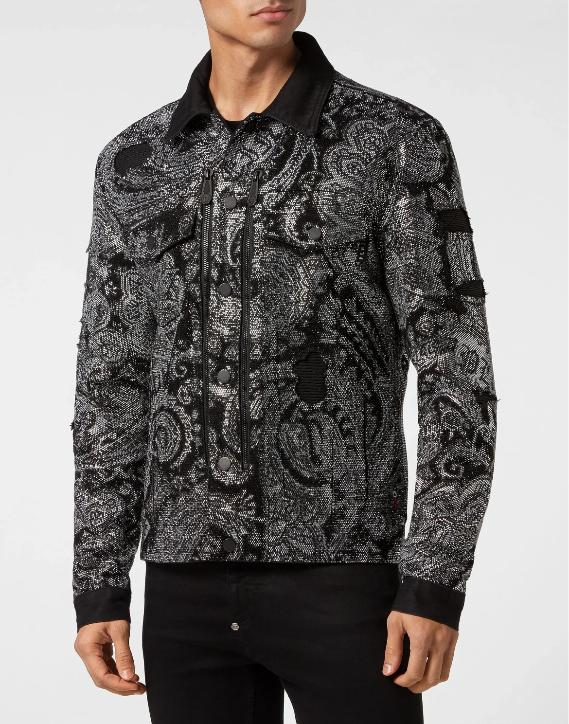 Denim Jacket Paisley Stones, цвет: Черный