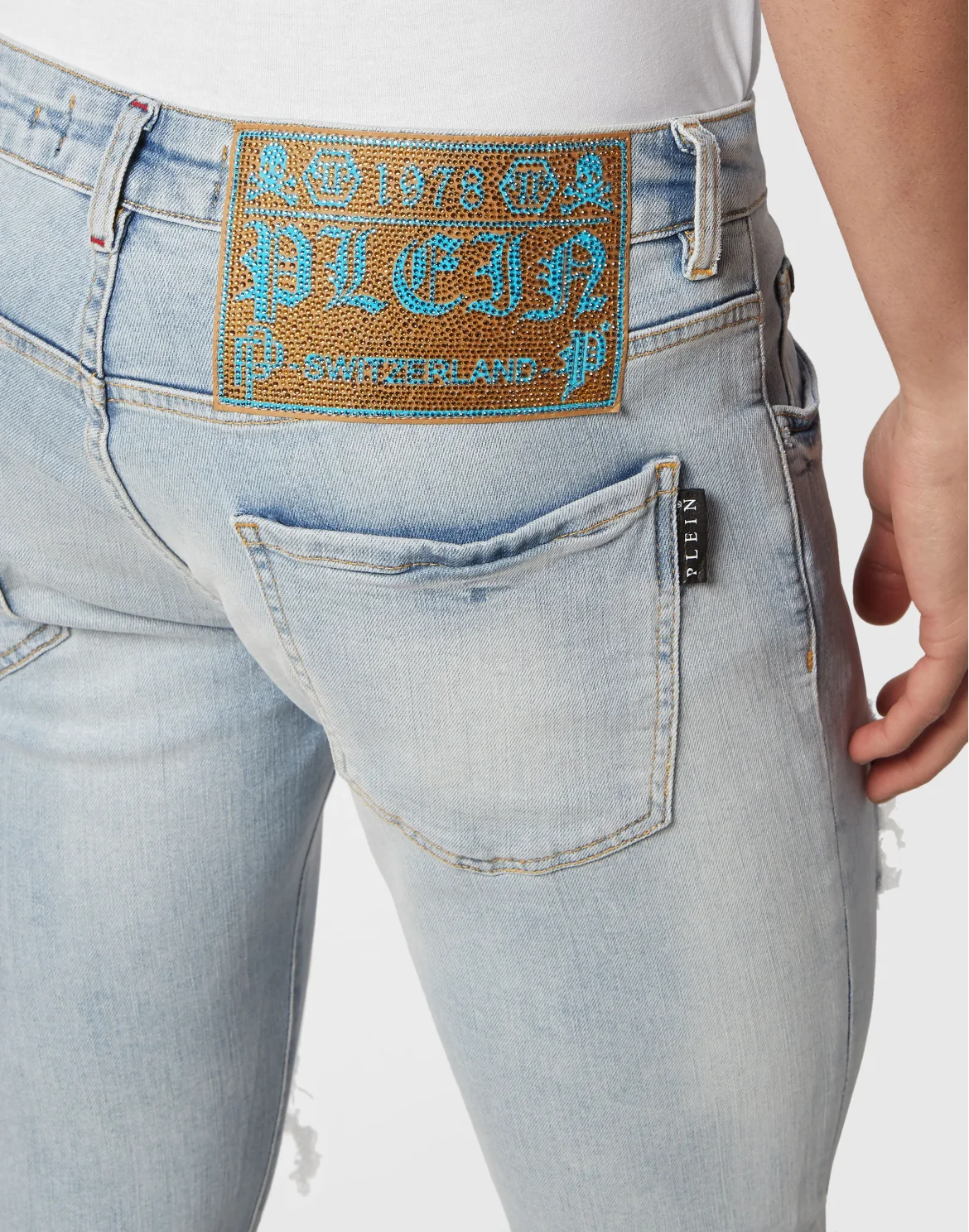 Denim Trousers Super Straight Cut Fit Paisley, цвет: Голубой