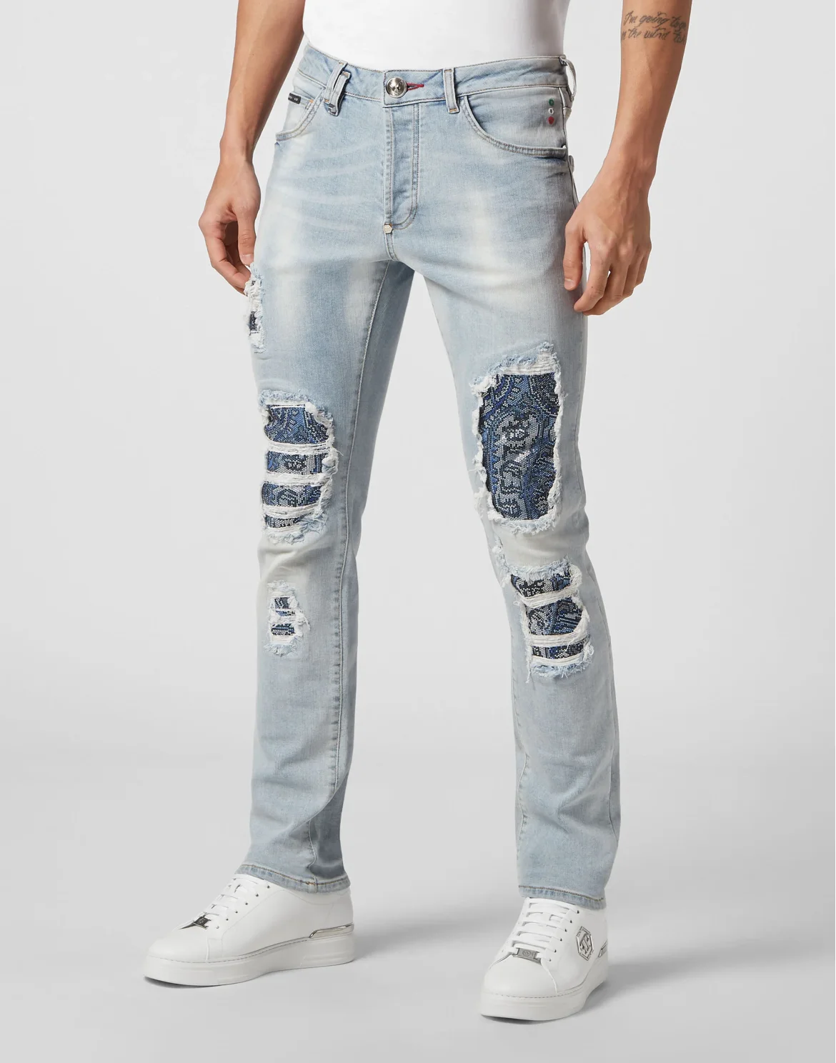 Denim Trousers Super Straight Cut Fit Paisley, цвет: Голубой