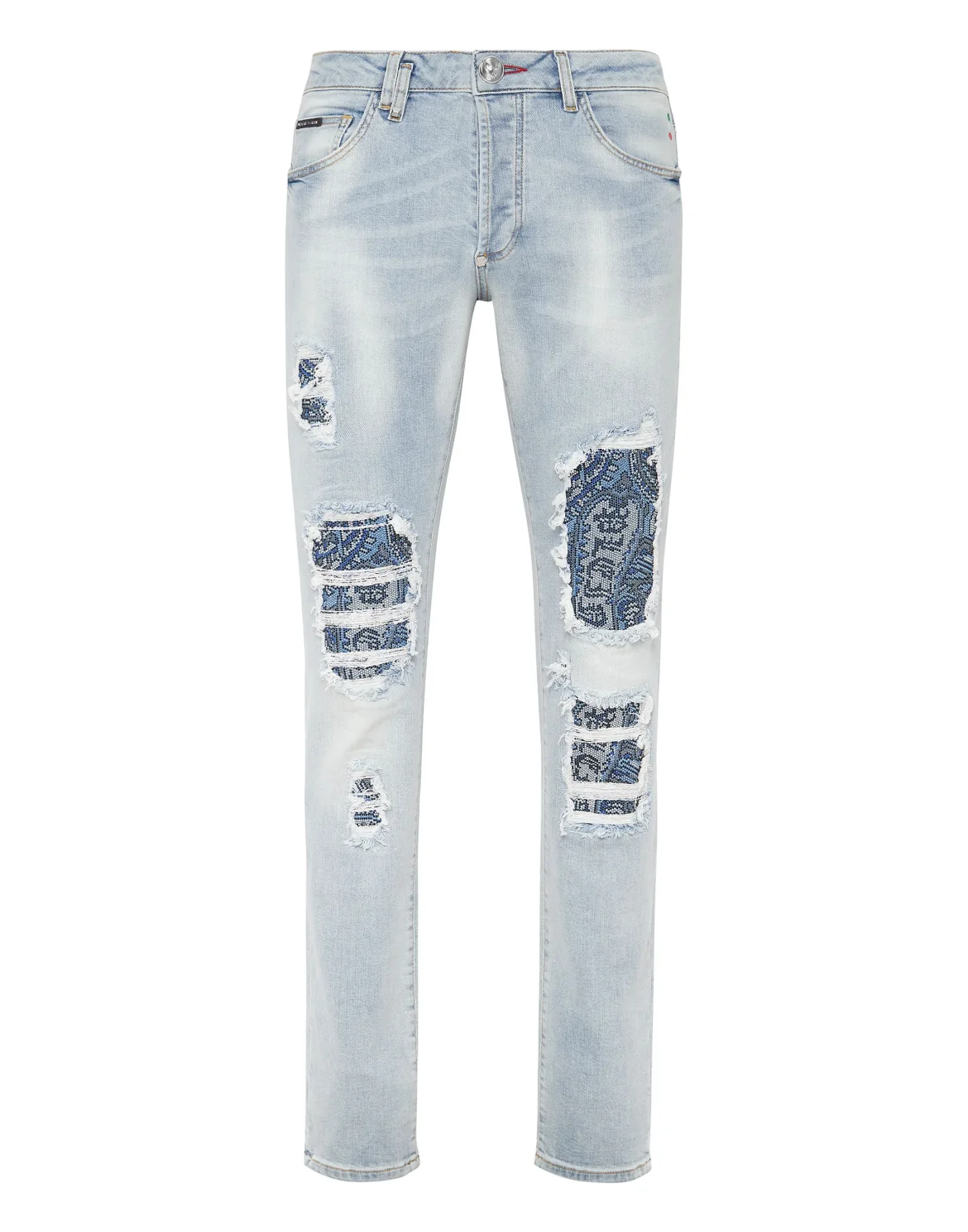 Denim Trousers Super Straight Cut Fit Paisley, цвет: Голубой