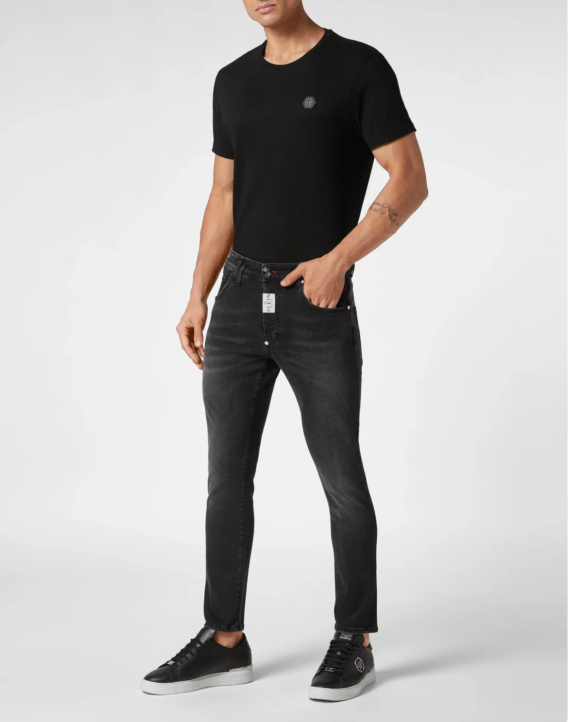 Denim Trousers Skinny Fit, цвет: Черный