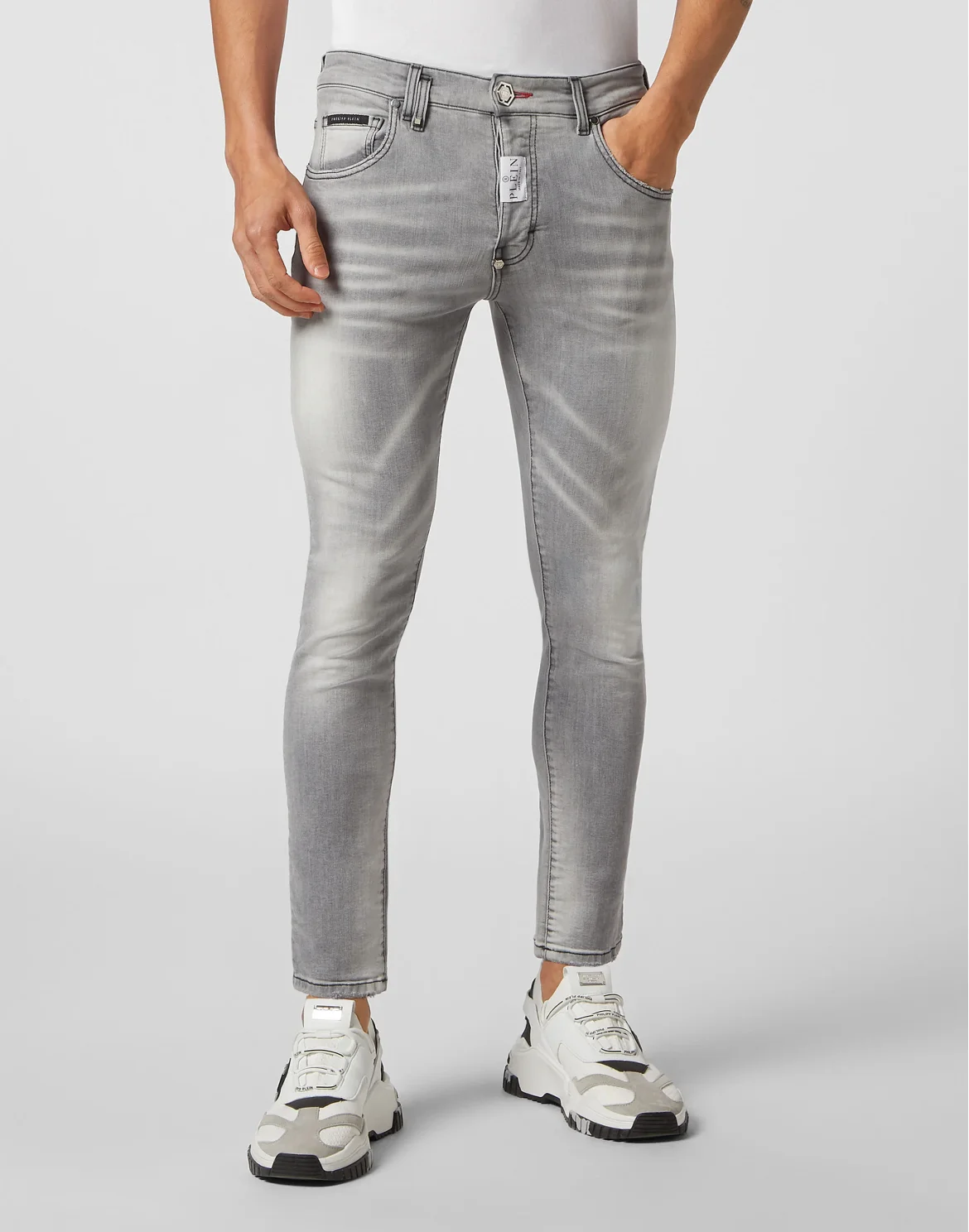 Denim Trousers Skinny Fit, цвет: Серый