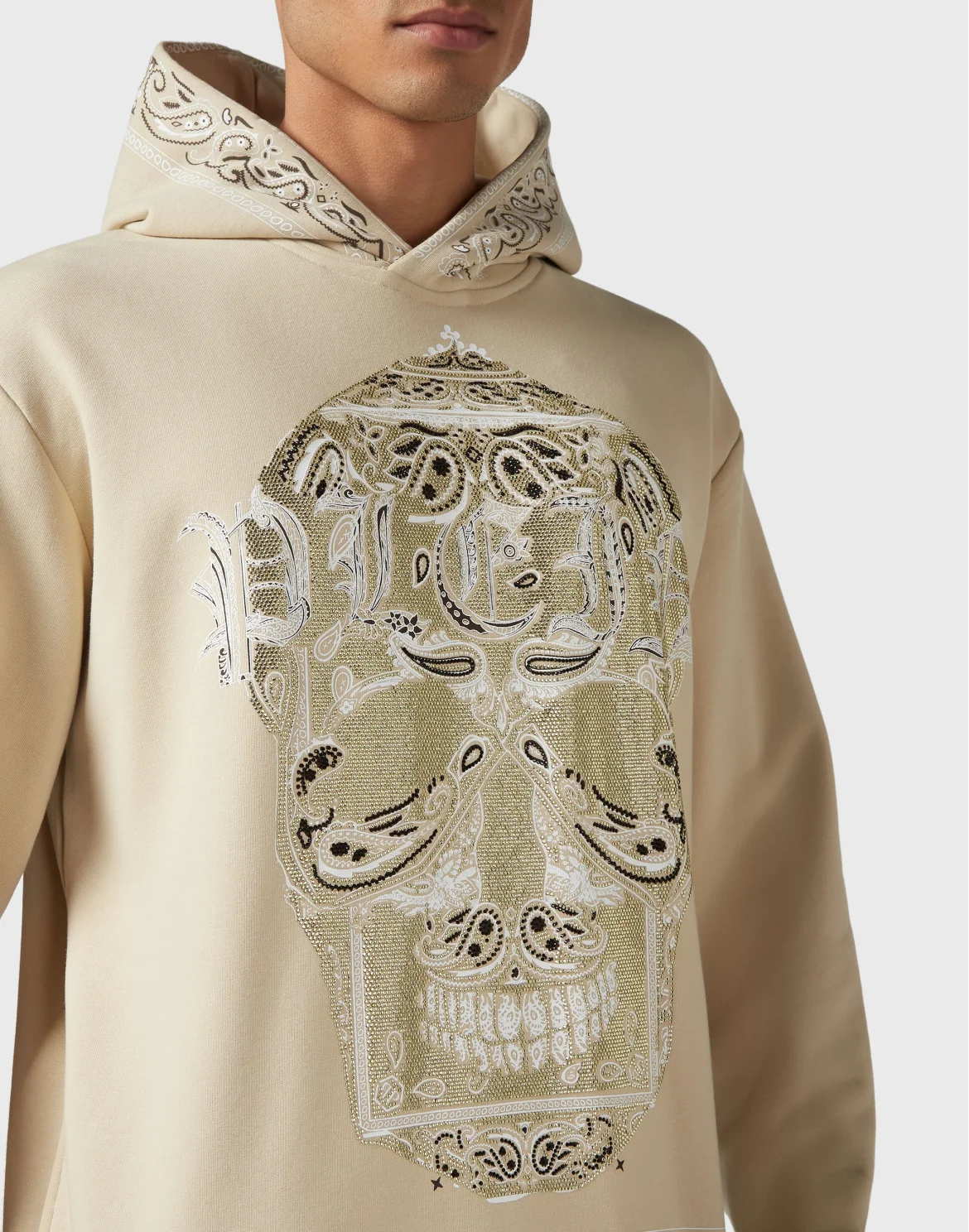 Hoodie sweatshirt Paisley Strass, цвет: Бежевый